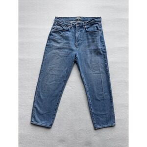 Hey Gang Straight Leg Jeans Womens 30 Blue High Rise Button Fly 100% Cotton